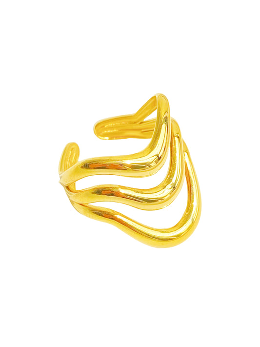 Golden Multi-layer Open Ring
