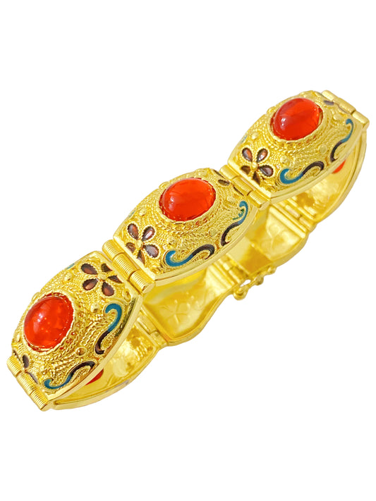 Vintage Court Filigree Jewelry:Gold Plated Bracelet