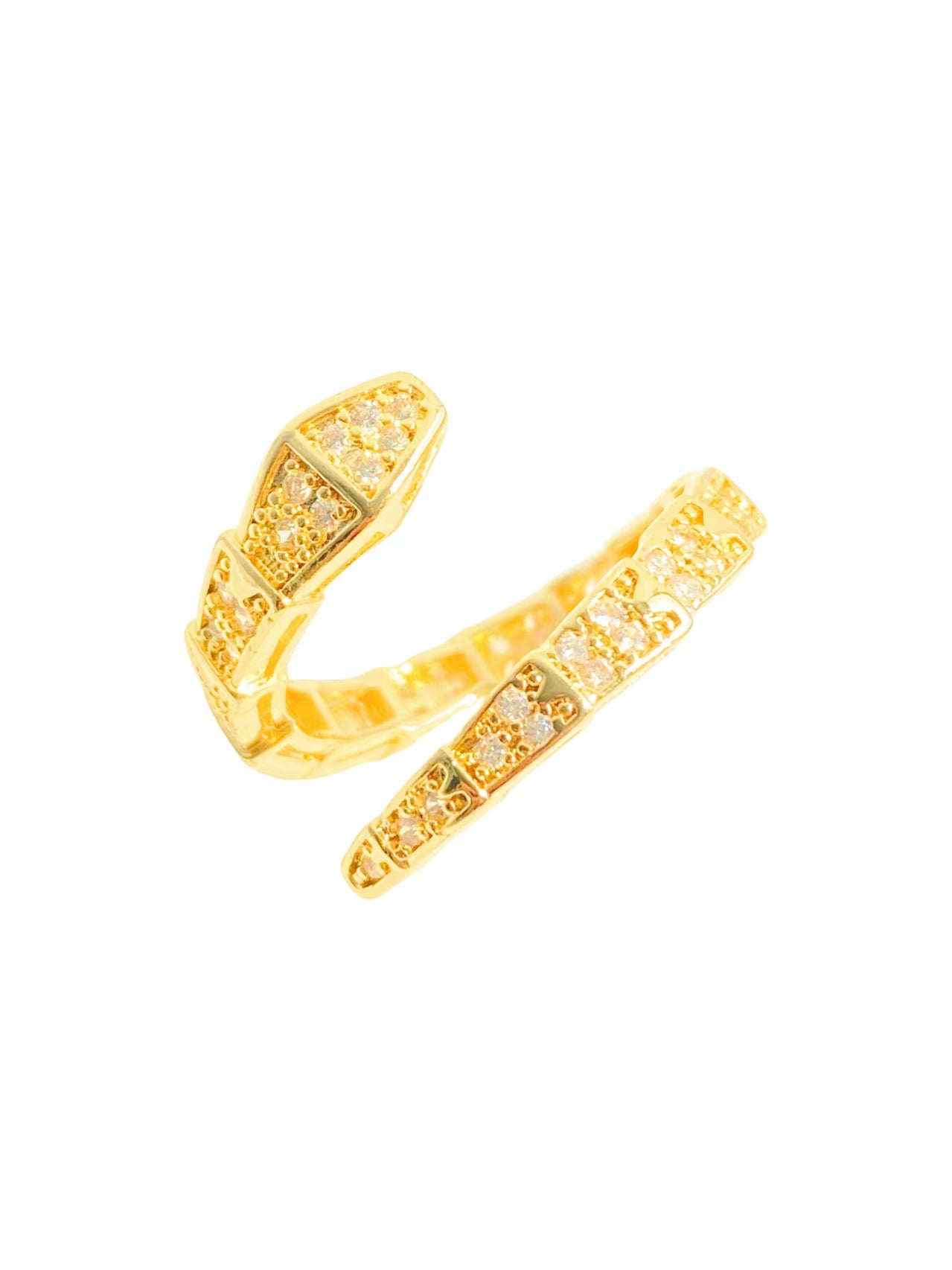 Serpentine Sparkle Ring - Mystical Glamour in Gold