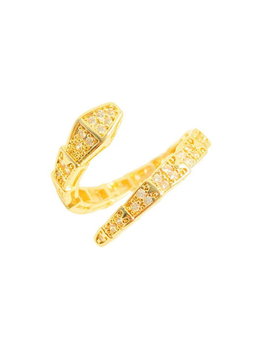 Serpentine Sparkle Ring - Mystical Glamour in Gold