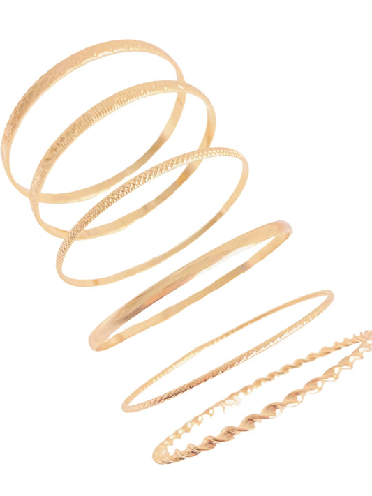Gold Bangle Bracelets (All-six)