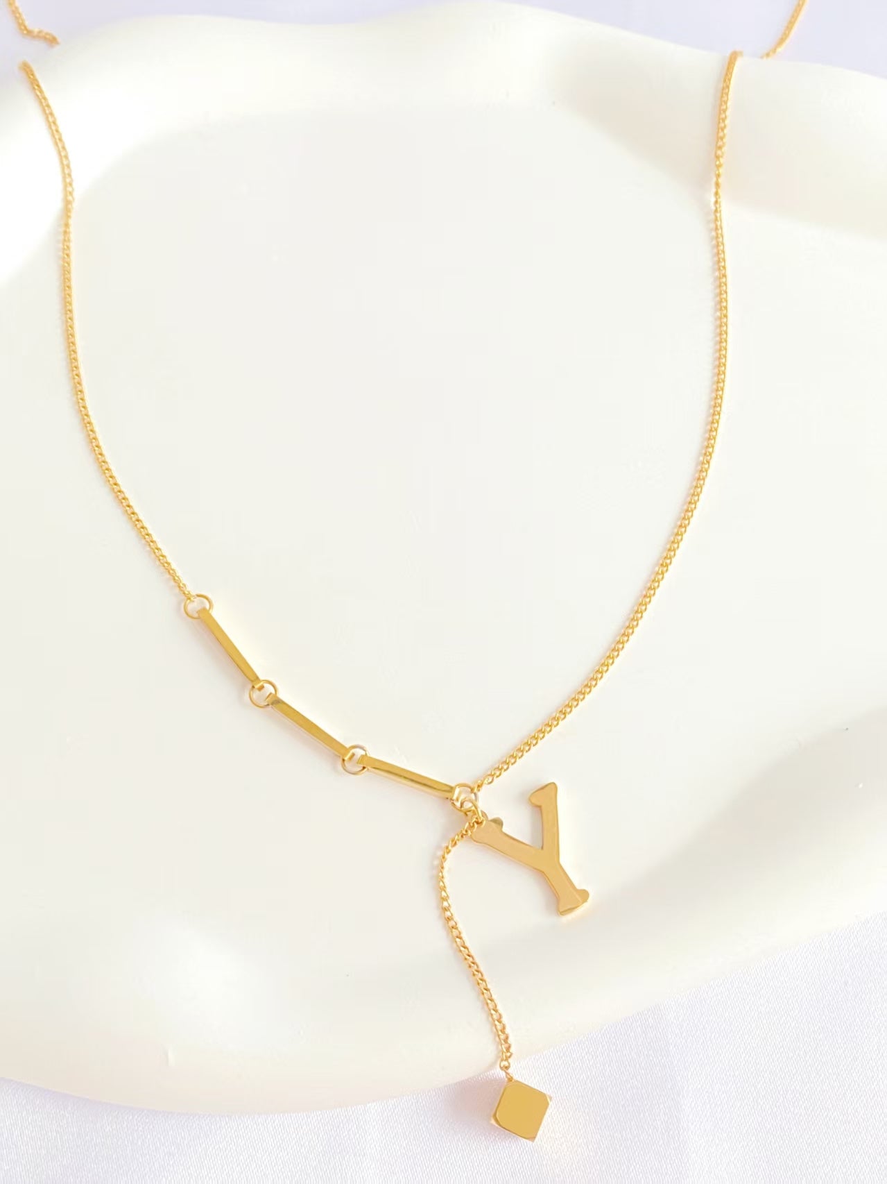 Gold Y Letter Necklace
