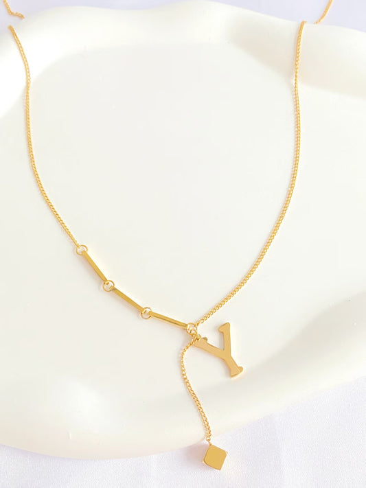 Gold Y Letter Necklace