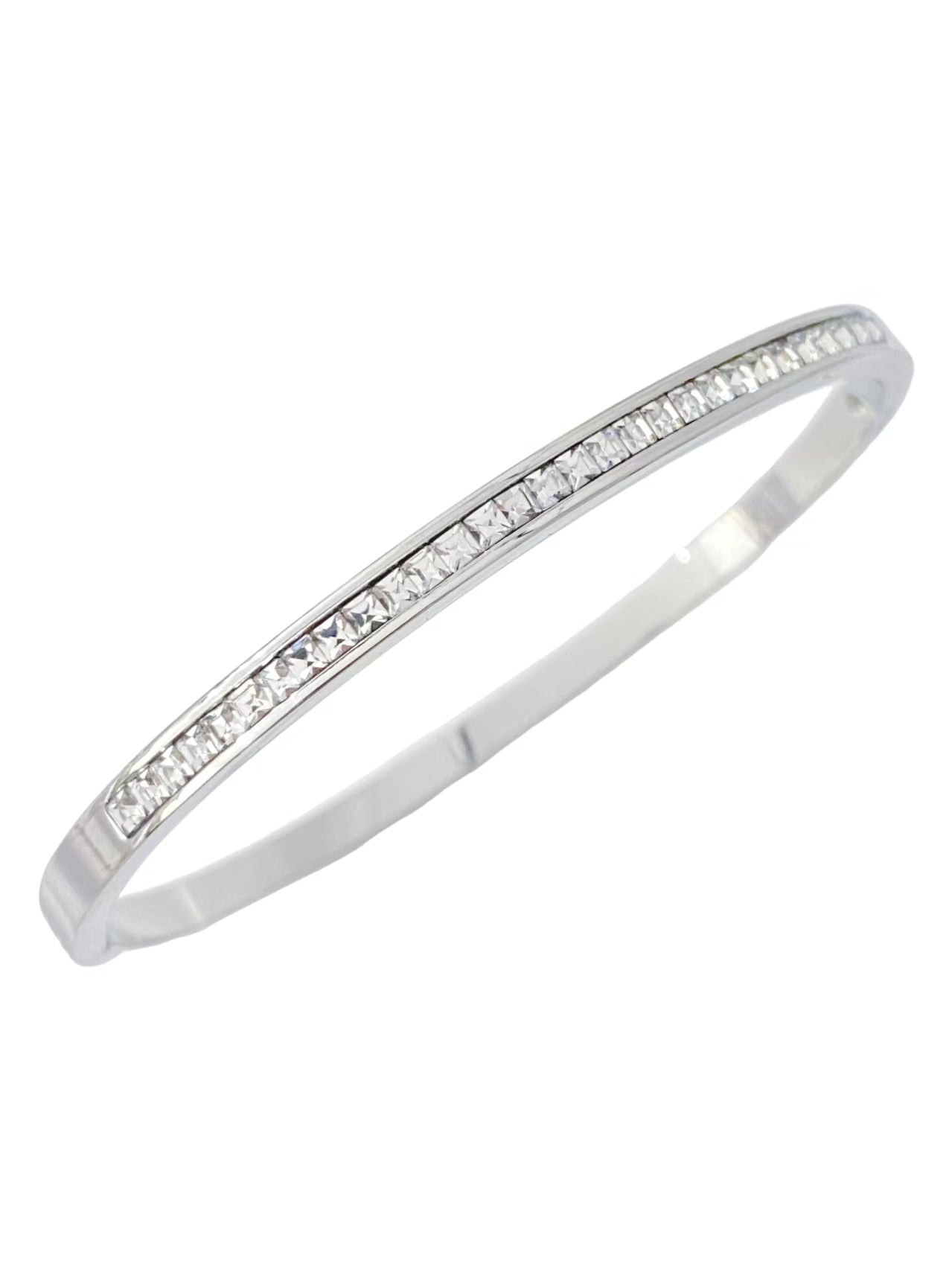 Silver Crystal Bangle