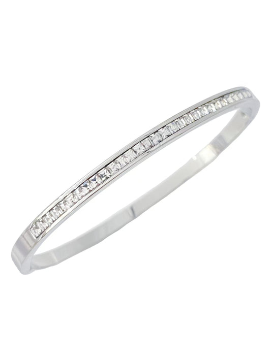 Silver Crystal Bangle