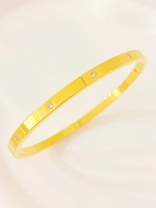 Classic Crystal Gold Bangle