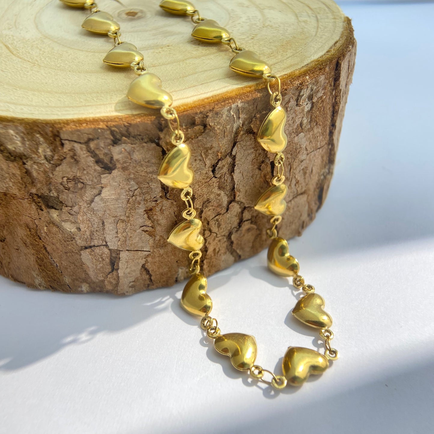 Gold Heart Chain Necklace