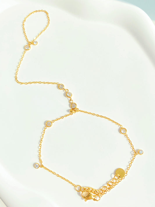 Gold Diamond Hand Chain