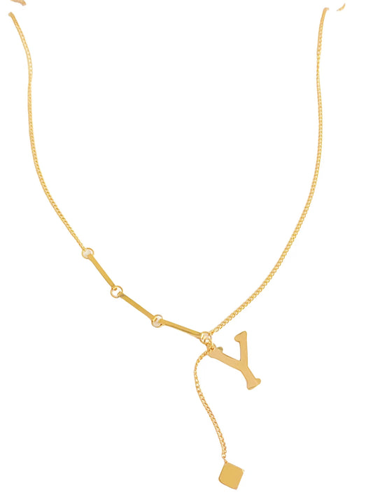 Gold Y Letter Necklace