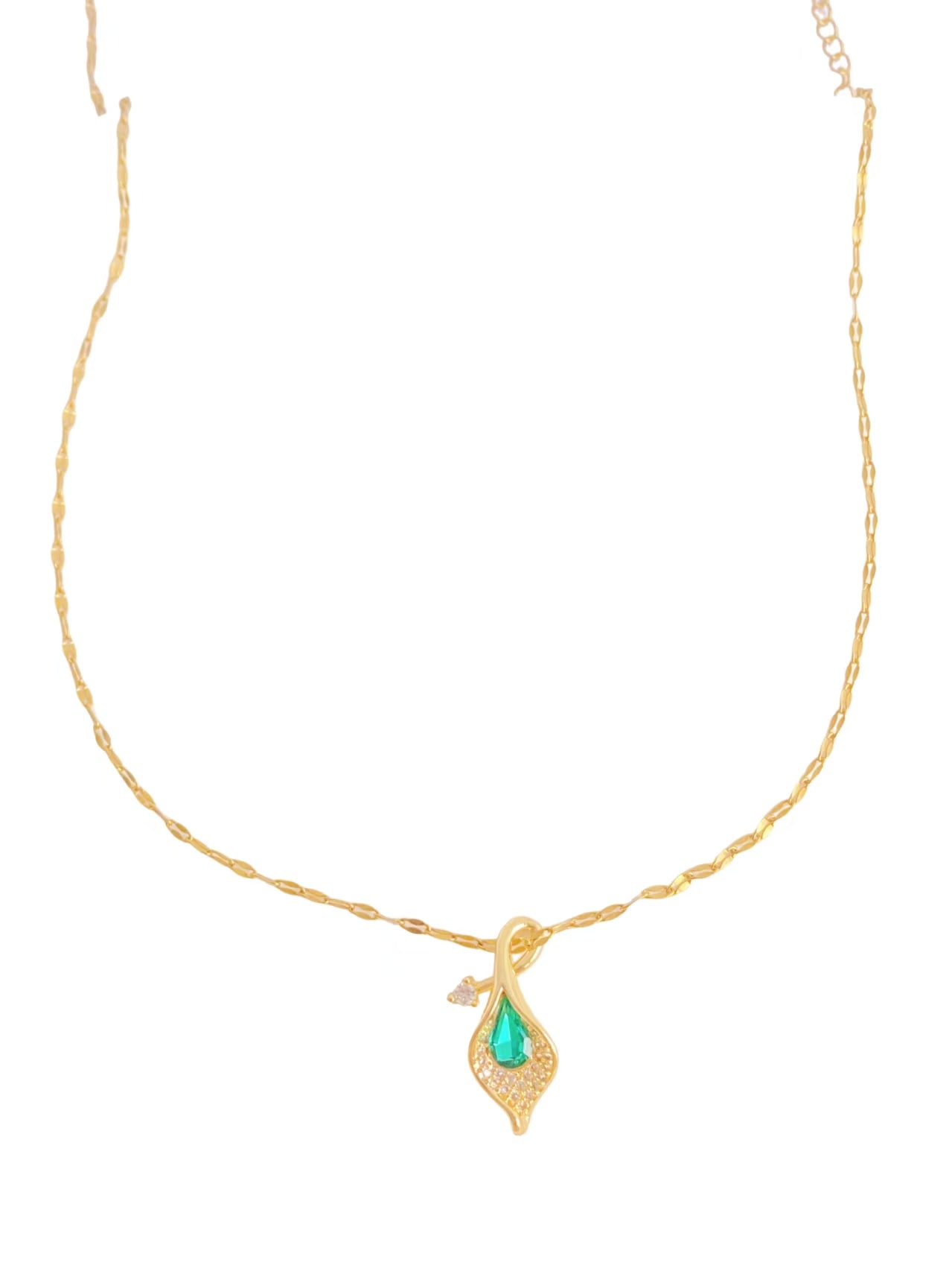 Emerald Feather Necklace