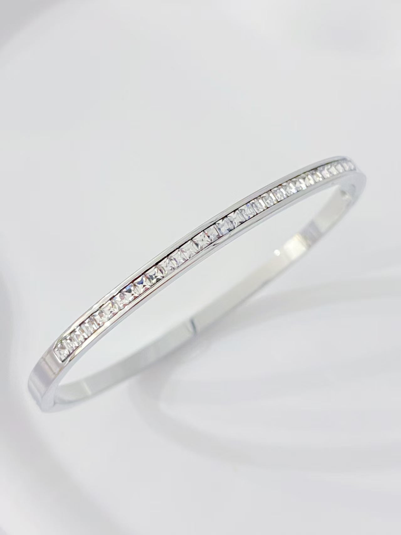 Silver Crystal Bangle