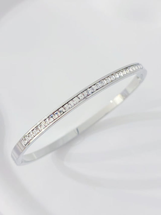 Silver Crystal Bangle