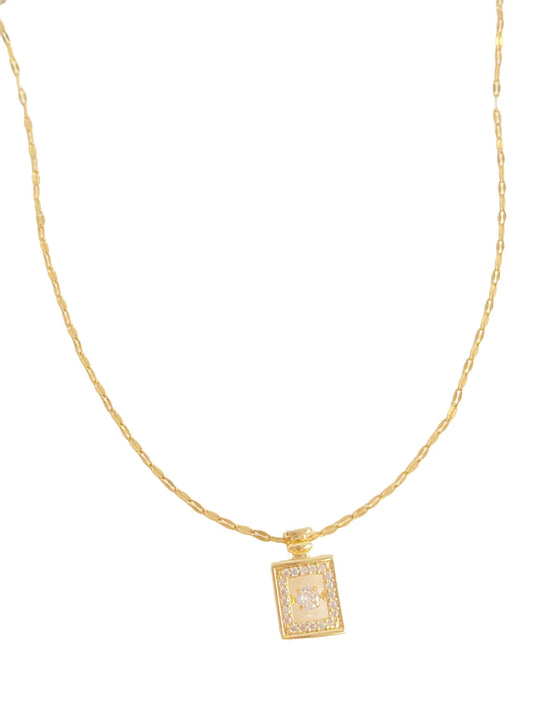 Gold Perfume Bottle Necklace