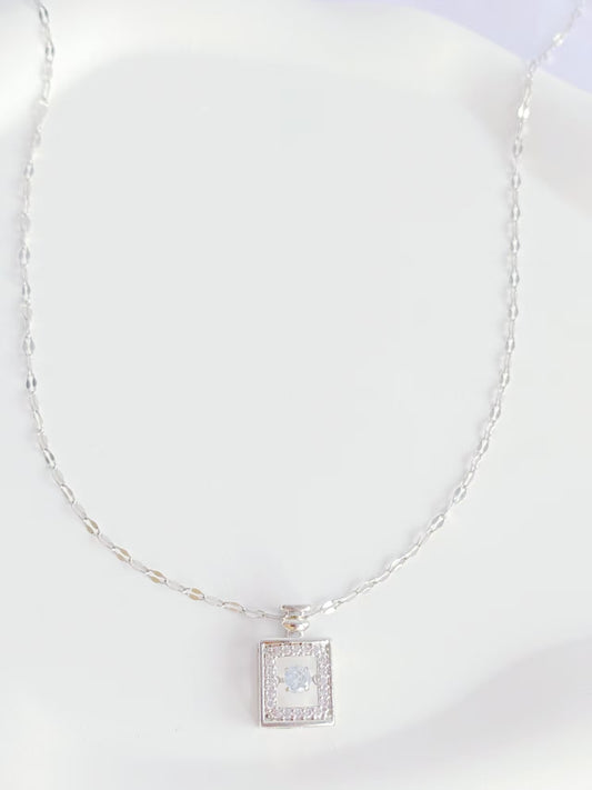 Sparkle Square Pendant Necklace