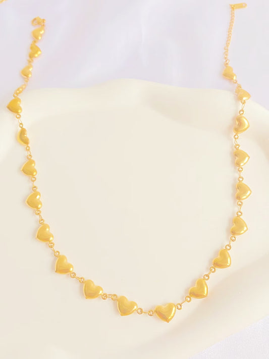 Gold Heart Chain Necklace