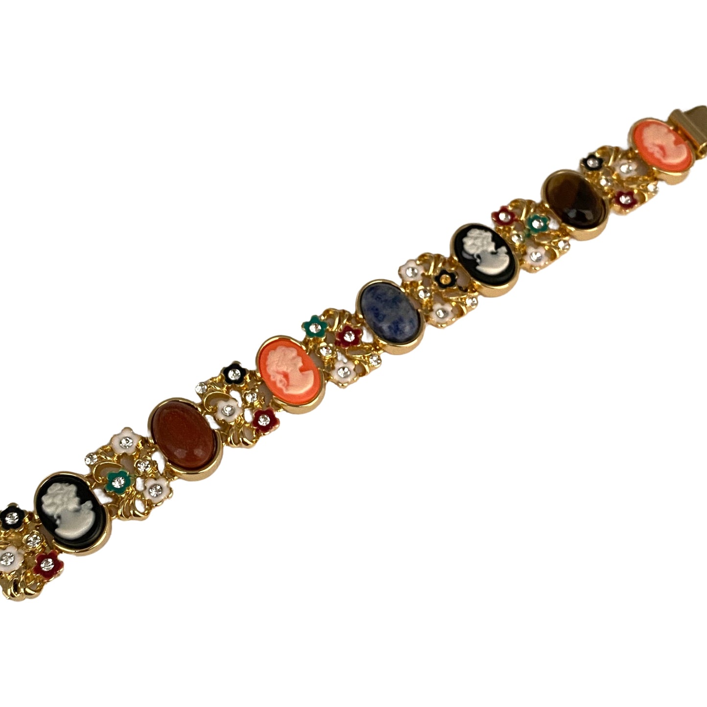 Vintage Cameo Bracelet with Natural Stones