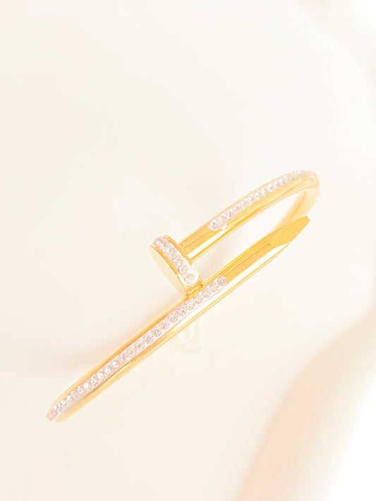 Gold Crystal Nail Bangle
