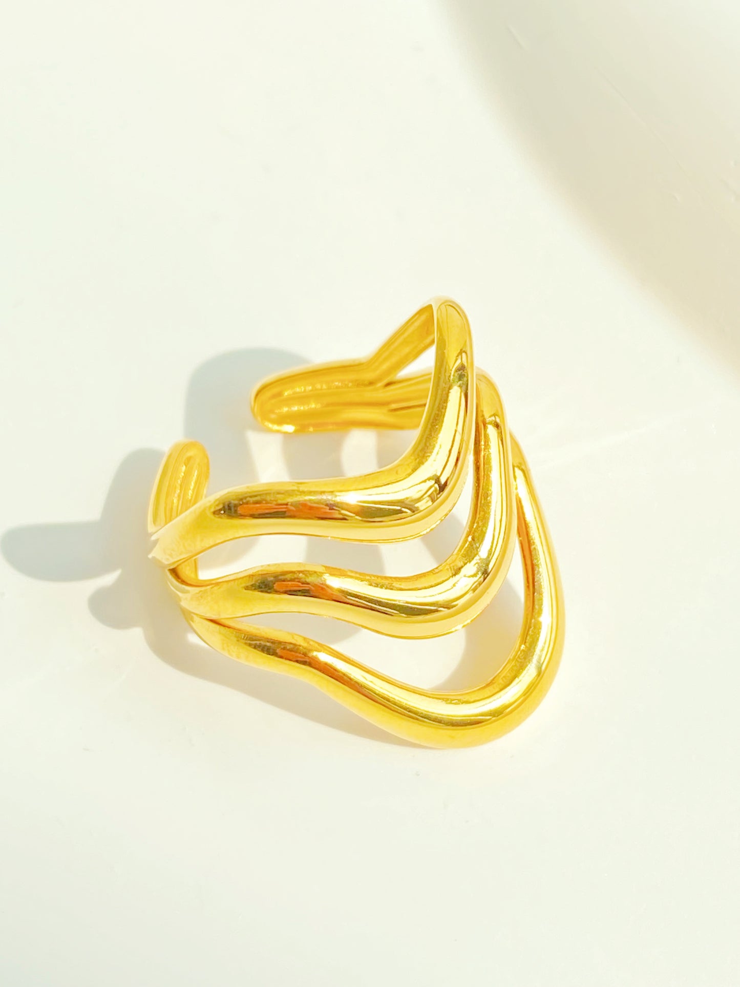 Golden Multi-layer Open Ring