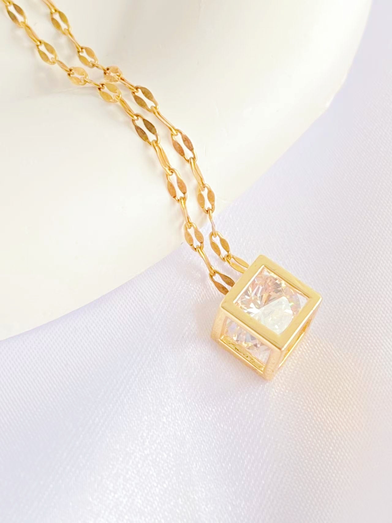 Square Sparkle Necklace