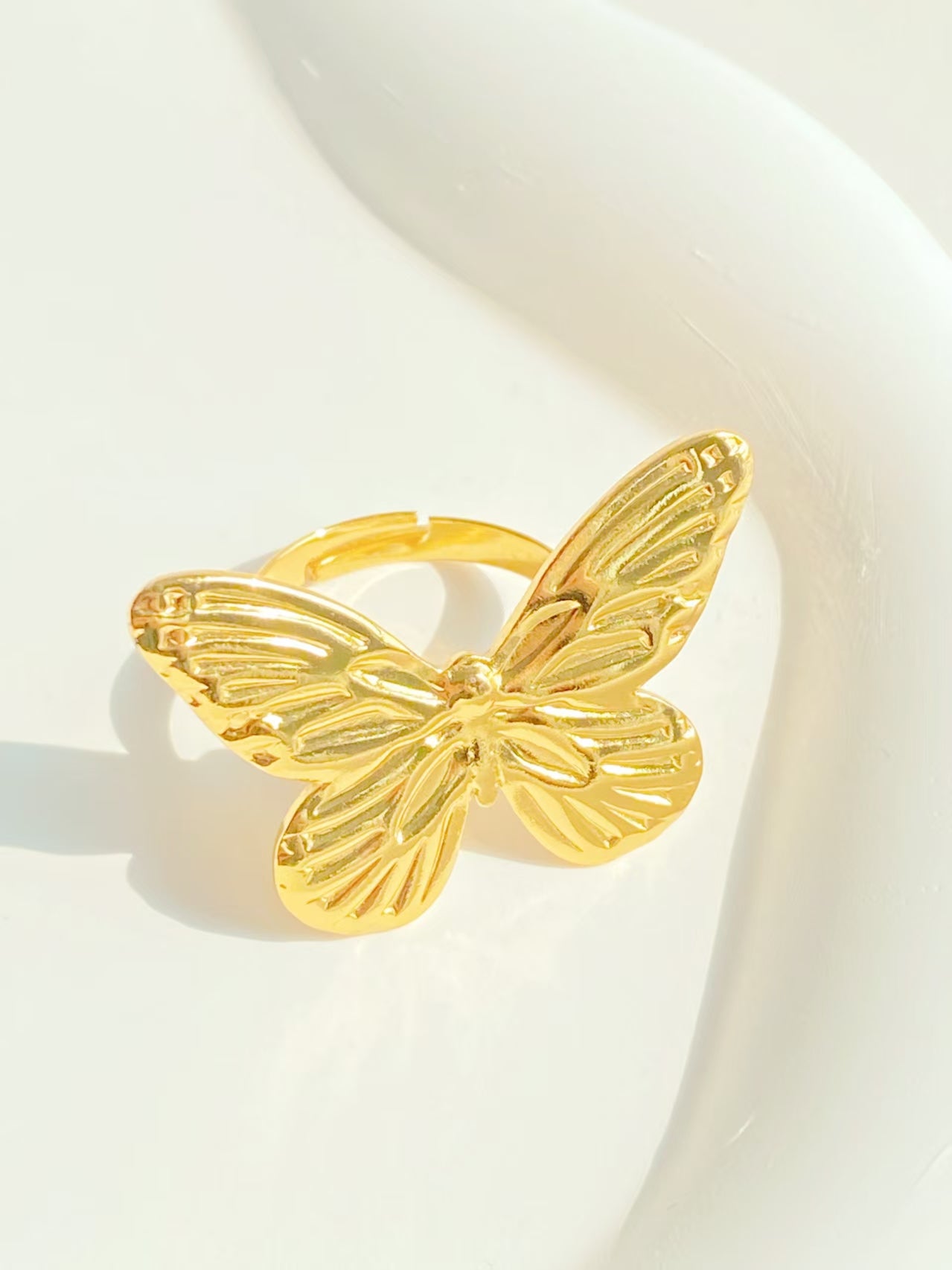 Stainless Steel Butterfly Ring
