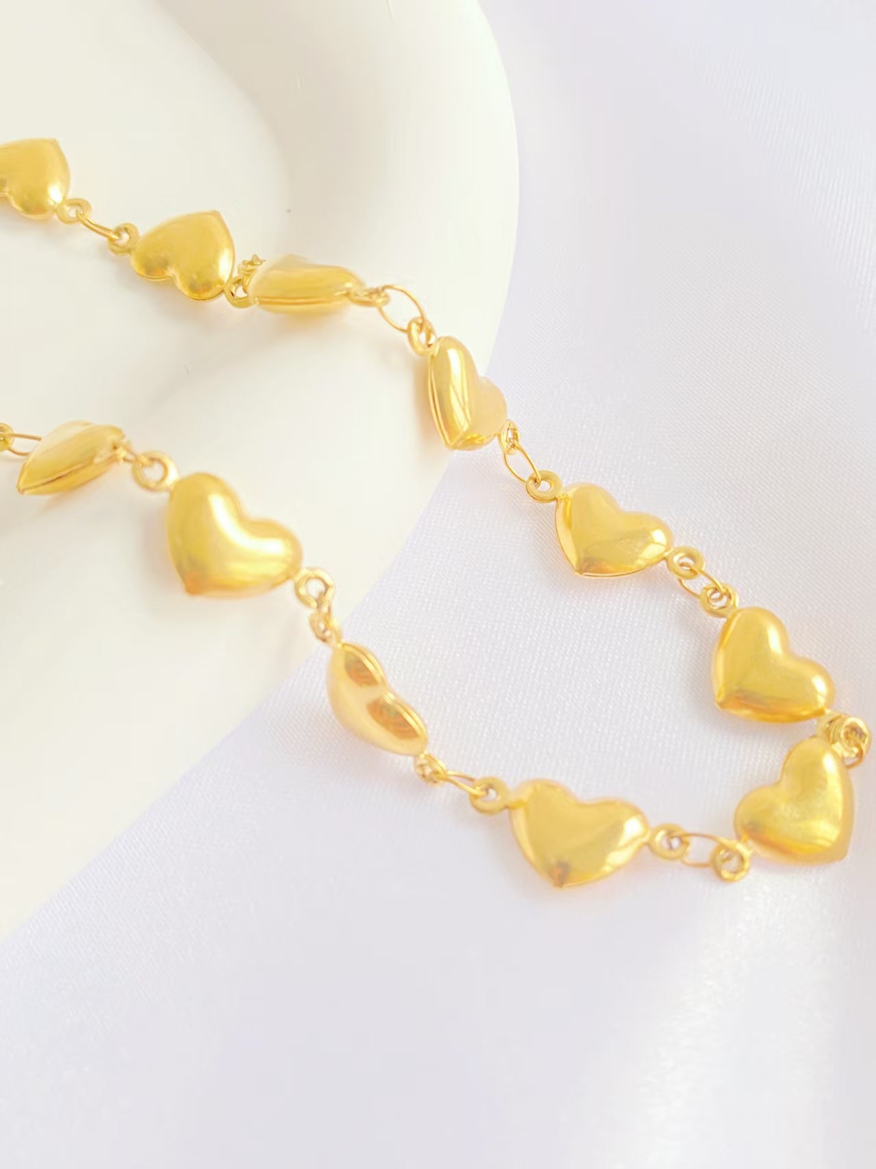 Gold Heart Chain Necklace