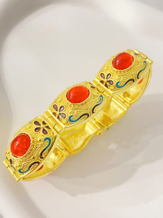 Vintage Court Filigree Jewelry:Gold Plated Bracelet