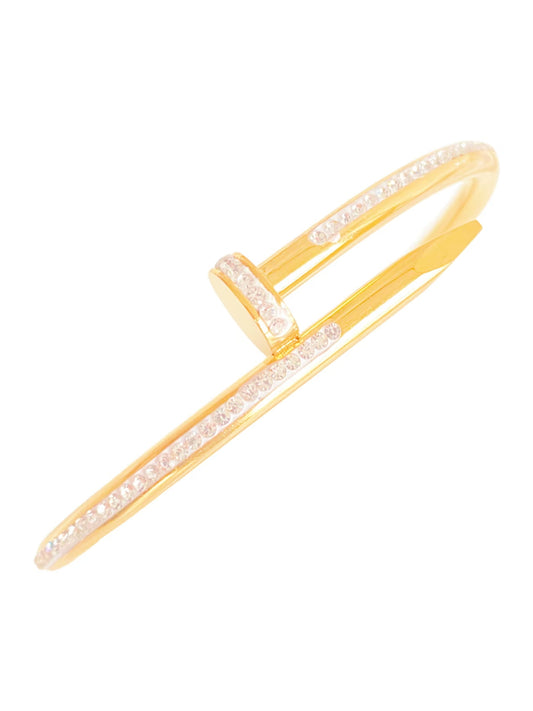 Gold Crystal Nail Bangle