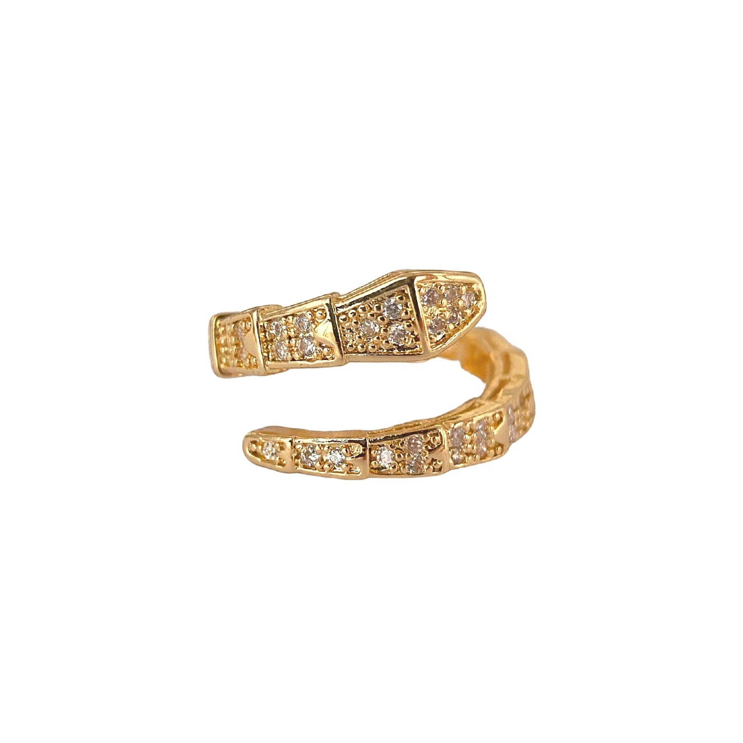 Serpentine Sparkle Ring - Mystical Glamour in Gold