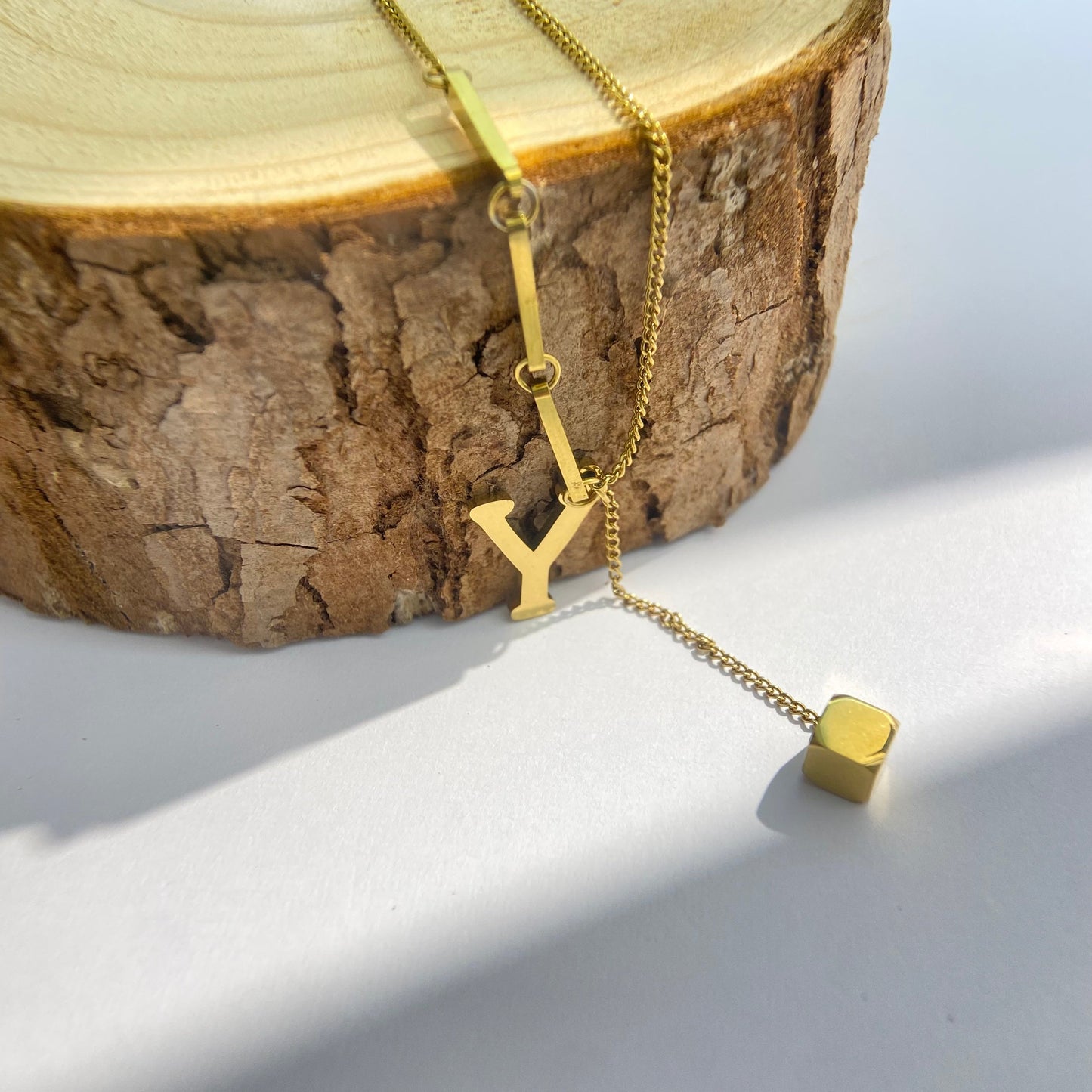 Gold Y Letter Necklace