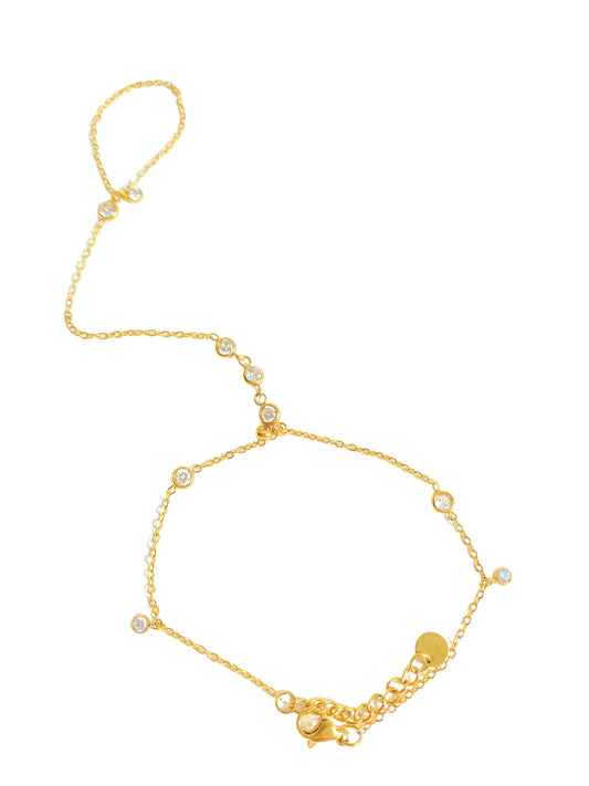 Gold Diamond Hand Chain