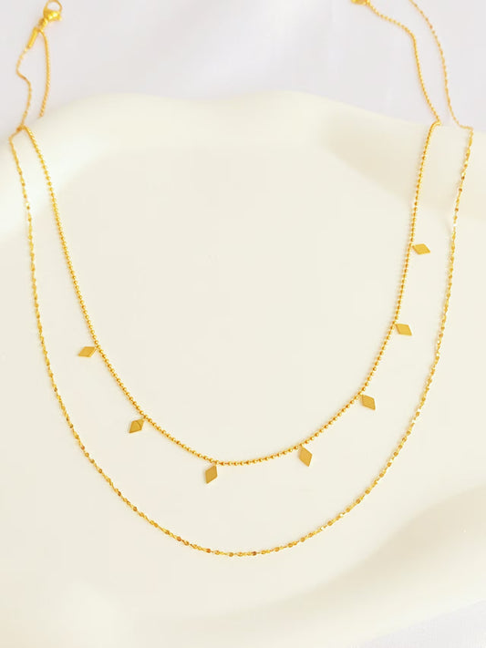 Gold Geometric Layered Necklace