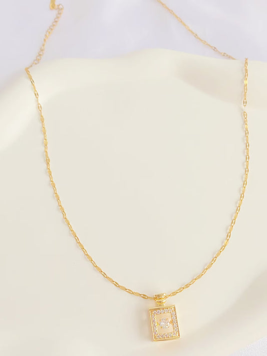 Gold Perfume Bottle Necklace