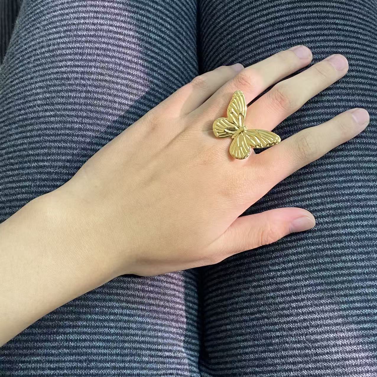 Stainless Steel Butterfly Ring