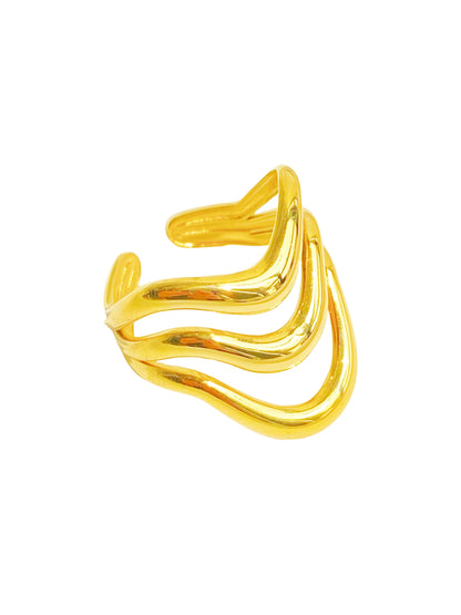 Golden Multi-layer Open Ring