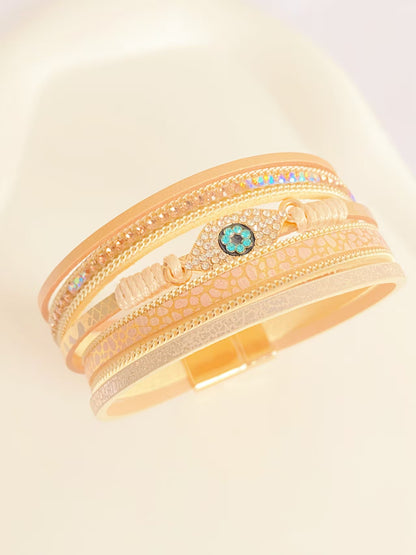 Evil Eye Bohemian Leather Bracelet