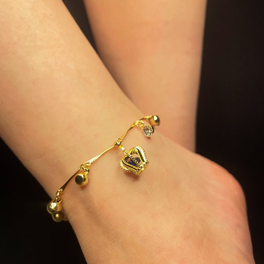 Crown Bell Gold Anklet