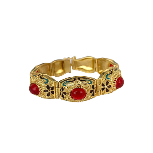 Vintage Court Filigree Jewelry:Gold Plated Bracelet