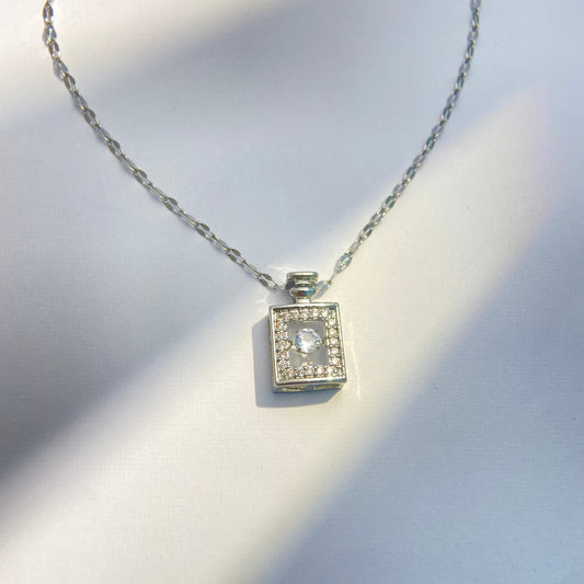 Sparkle Square Pendant Necklace