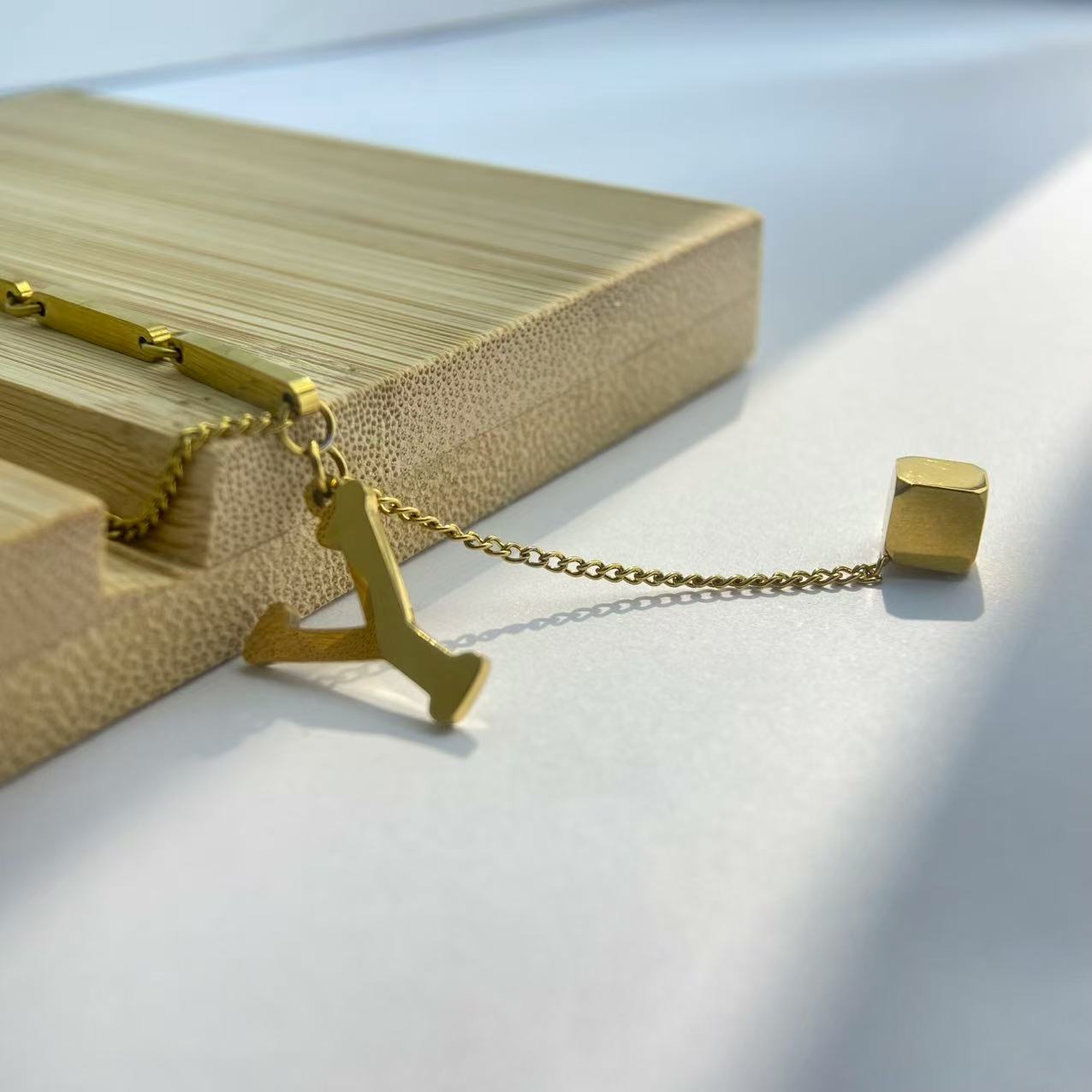 Gold Y Letter Necklace