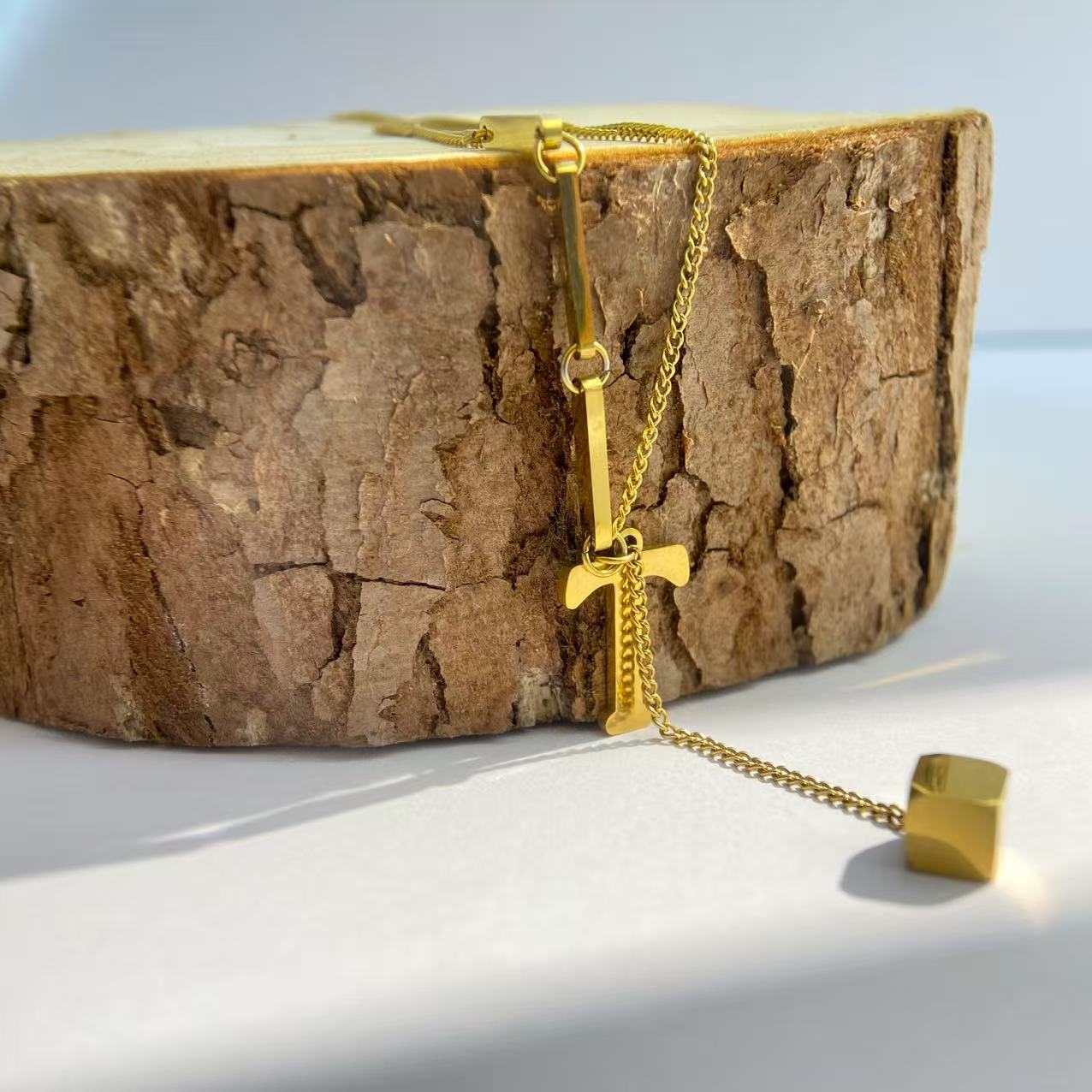 T - Cube Gold Lariat