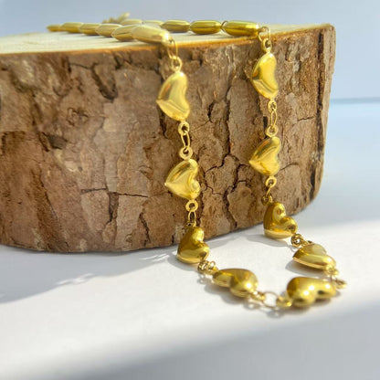Gold Heart Chain Necklace