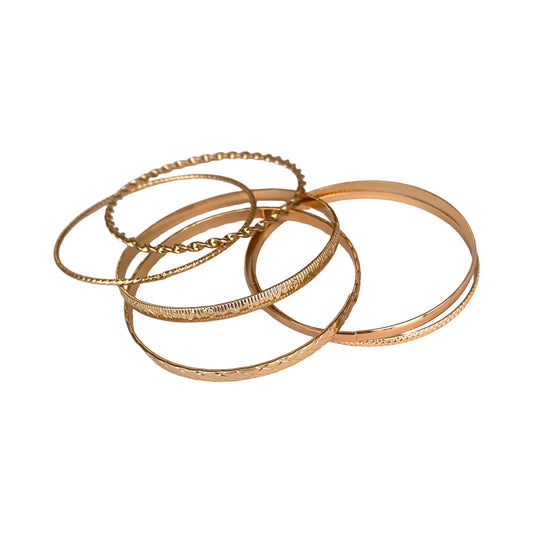 Gold Bangle Bracelets (All-six)