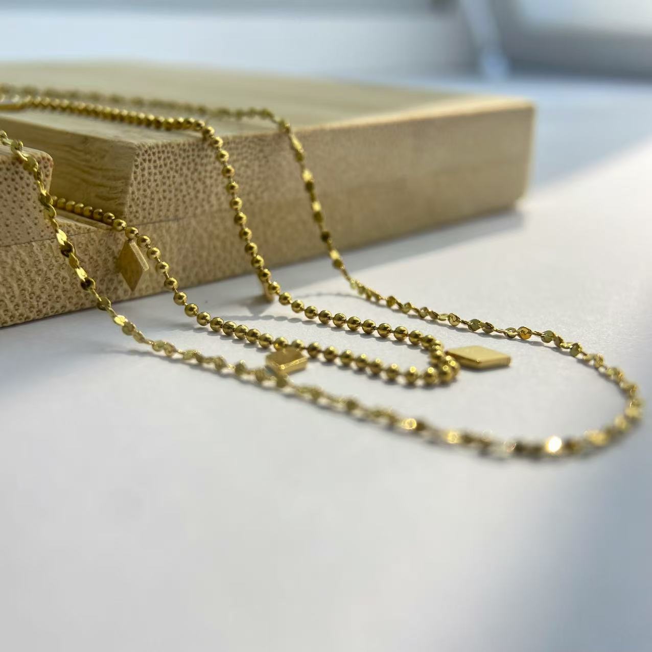 Gold Geometric Layered Necklace