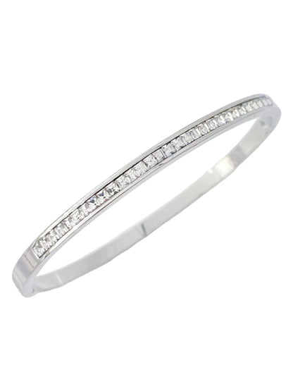 Silver Crystal Bangle