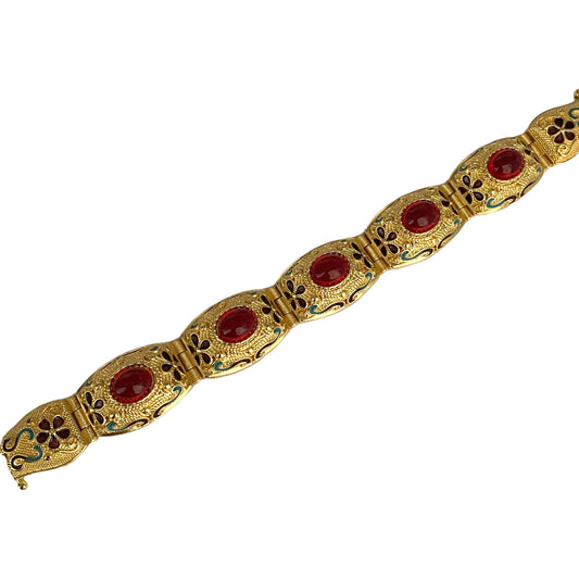 Vintage Court Filigree Jewelry:Gold Plated Bracelet
