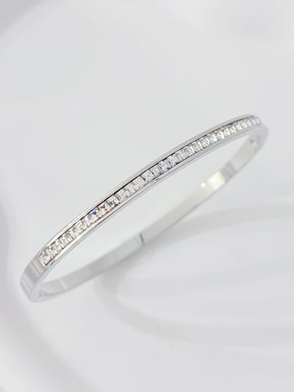 Silver Crystal Bangle