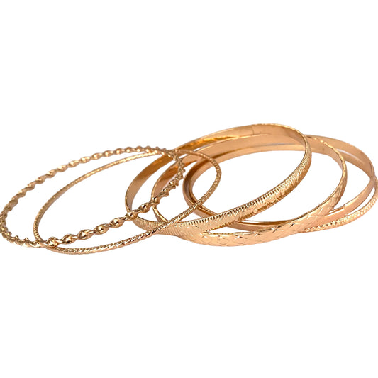 Gold Bangle Bracelets (All-six)