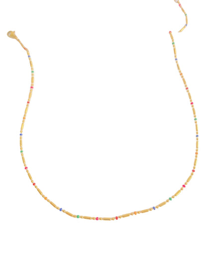 Rainbow Bead Gold Necklace