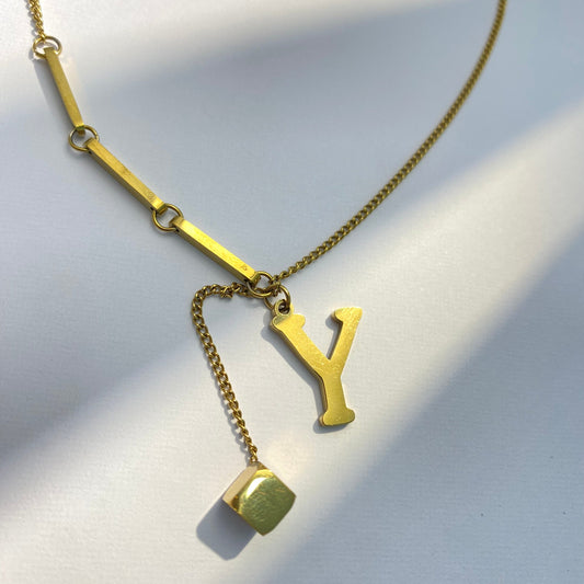Gold Y Letter Necklace