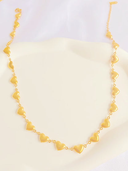 Gold Heart Chain Necklace